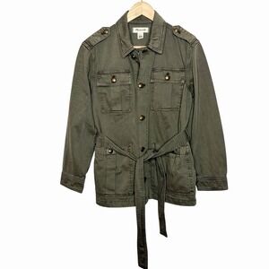 Madewell Military Jacket Green Womens Size Small Field Utility Belted Army
